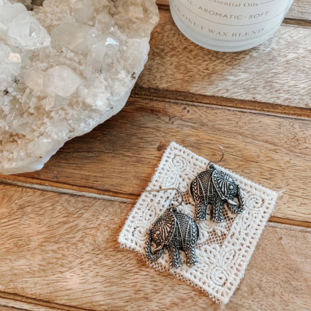 Boho elephant earrings